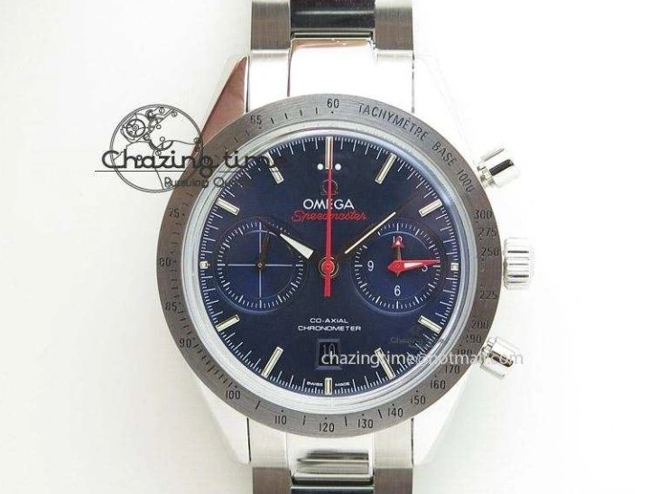 0409 HighQuality Seamaster Diver 300M OMF 1:1 Best Edition Blue Red Ceramic White Dial on SS Bracelet A 7705